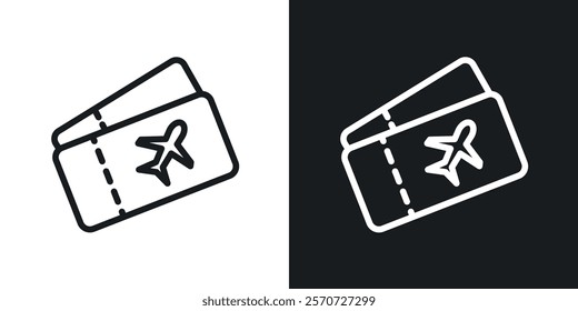 Air tickets icons set vectors on white background.