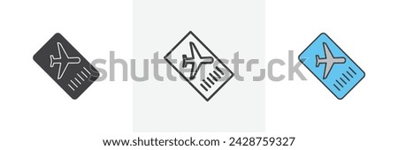 Air Tickets Isolated Line Icon Style Design. Simple Vector illustration