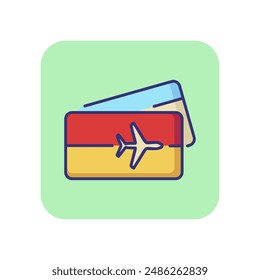 Air tickets line icon. Flight, business trip, boarding pass. Travel concept. Vector illustration can be used for topics like tourism, vacation, transportation