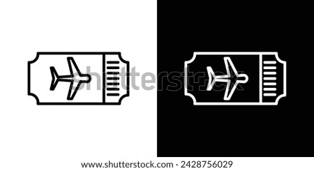 Air Tickets Line Icon on White Background for Web.