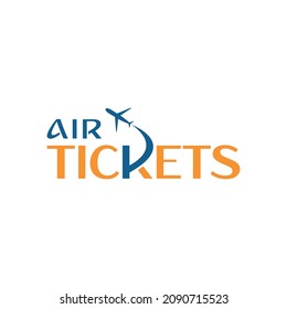 air tickets logo lettering design vector template