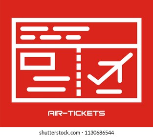 AIR TICKETS VECTOR ICON 
