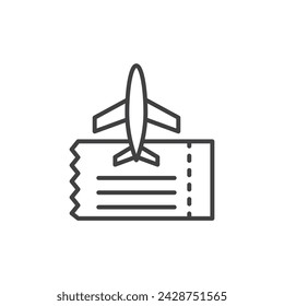 Air Tickets Vector Line Icon Illustration.