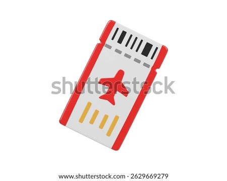  Air tiket icon 3d render illustration