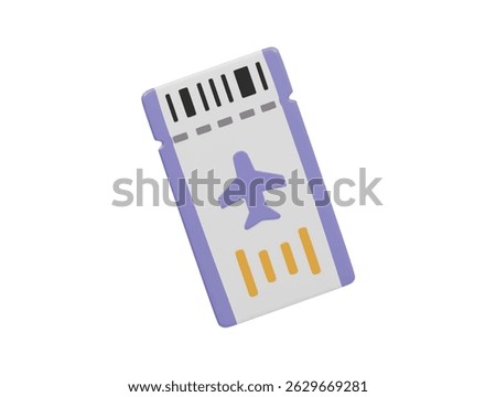  Air tiket icon 3d render illustration