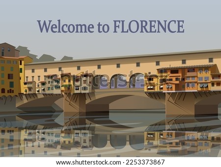 Air tours to Italy, tours to Florence. Vector.