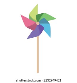 Air toy icon cartoon vector. Wind wheel. Colorful vane