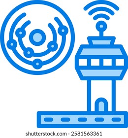Air Traffic Control Icon Element For Design