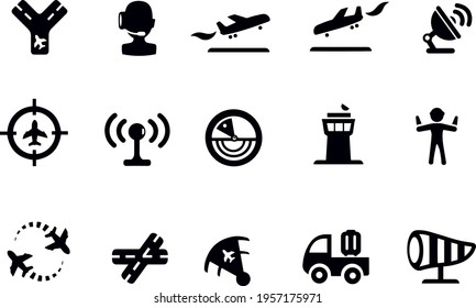 Air Traffic Control Icons vector design 