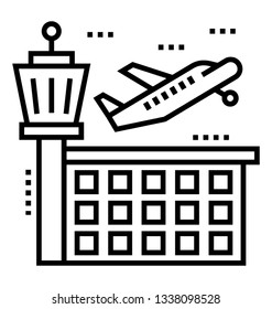 Air traffic control, line vector icon.