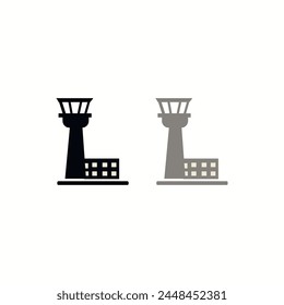 Air Traffic Control Tower Black Vector