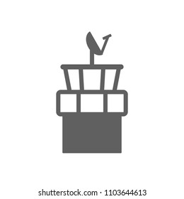 Air traffic control tower icon vector in trendy flat style isolated on white background
