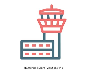 Torre de Controle de Tráfego Aéreo com Ilustração de Radar para Banner ou Publicidade