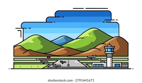 Air traffic control tower standing tall