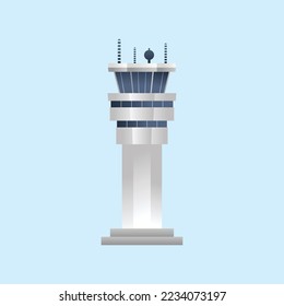 Air Traffic Control Tower Vector Illustration