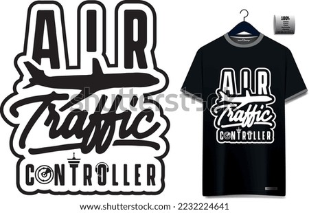 Air Traffic Controller Badge Vector Logo Tshirt  headset on his head radar screen plane flight walkie talkie Tower 