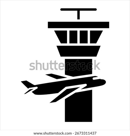 Air Traffic Controller Glyph Icon Vector Illustration