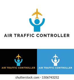air traffic controller logo template vector illustration. This logo illustrate flight control tower and traffic controller. You can use this logo for pilot, flight tracker, and aviation company.