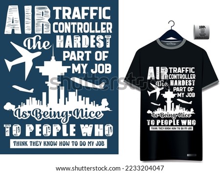 air traffic controller tee tshirt vector design aviation airport atc atco in operation