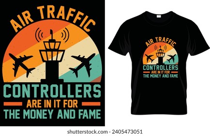 Air traffic controller t-shirt design graphic.