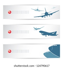 Air traffic headers - vector illustration