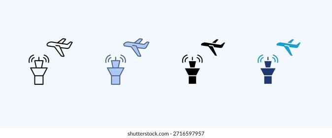 Air Traffic Multiple Icon Illustration Vector