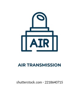 Air transmission icon. Linear vector illustration. Outline air transmission icon vector. Thin line symbol for use on web and mobile apps, logo, print media.