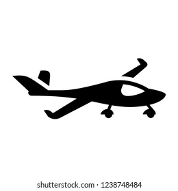 air transport - black icon isolated on white background