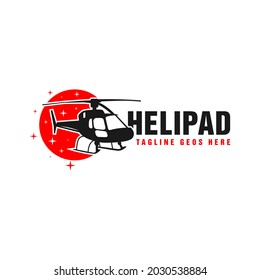 air transport helicopter illustration logo design