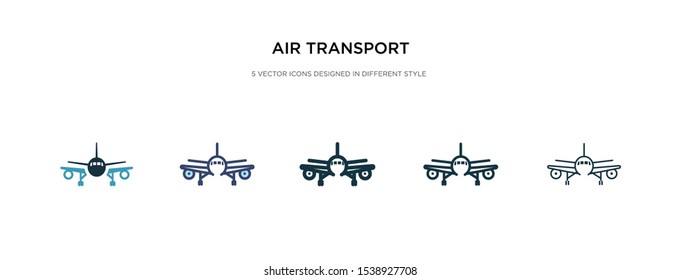 air transport icon in different style vector illustration. two colored and black air transport vector icons designed in filled, outline, line and stroke style can be used for web, mobile, ui