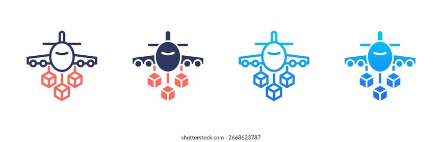 Air Transport Icon Pack In Multiple Styles