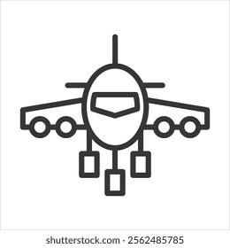 Air Transport Icon Vector Illustration Outline Style