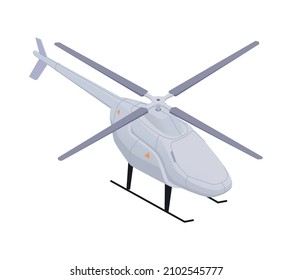 Air Transport Isometric Icon With Modern Uav Helicopter 3d Vector Illustration