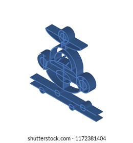 Air transport isometric left top view 3D icon