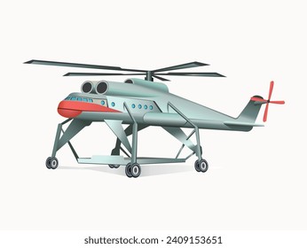 Air Transport. Large helicopter (Mi-10) on white background. Vector 3d illustration