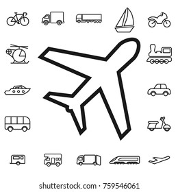 air Transport. linear transport icon set
