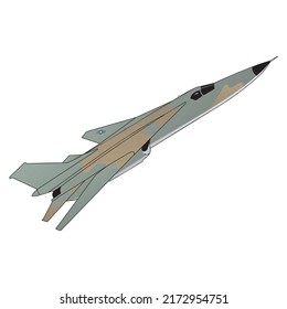 Air transport, military fighter, usaf aviation jet aircraft, cartoon style vector illustration, isolated on white.
