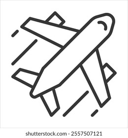 Air Transport Outline Icon Vector Illustration