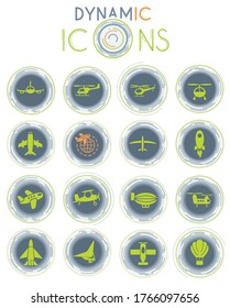 air transport web icons for user interface design