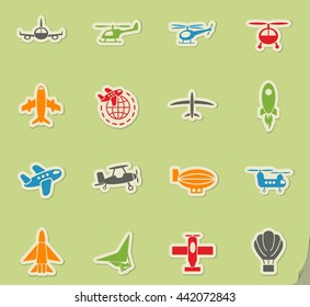 air transport web icons for user interface design