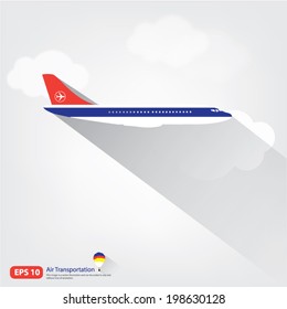 air transportation with cloud vector format