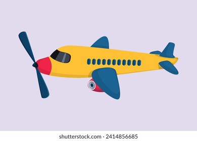 Concepto de transporte aéreo Ilustración del vector plano coloreado aislado.