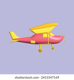 Air transportation concept . Realistic 3d object cartoon style. Vector colorful illustration. 