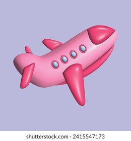 Air transportation concept . Realistic 3d object cartoon style. Vector colorful illustration. 