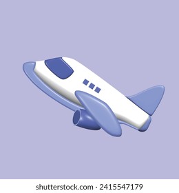 Air transportation concept . Realistic 3d object cartoon style. Vector colorful illustration. 