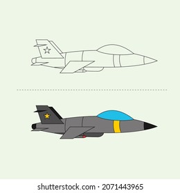 Air Transportation Vehicle Vector Design Illustration. Education Coloring book pages for kids.