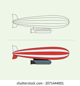 Air Transportation Vehicle Vector Design Illustration. Education Coloring book pages for kids.