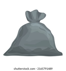 Air trash bag icon cartoon vector. Garbage sack. Full bag