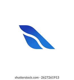 air travel agency logo, shape of a Jet airplane tail. transport, symbol icon