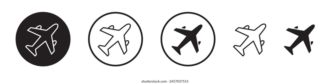 Air Travel and Airline Services Vector Icon Set for Digital Interfaces